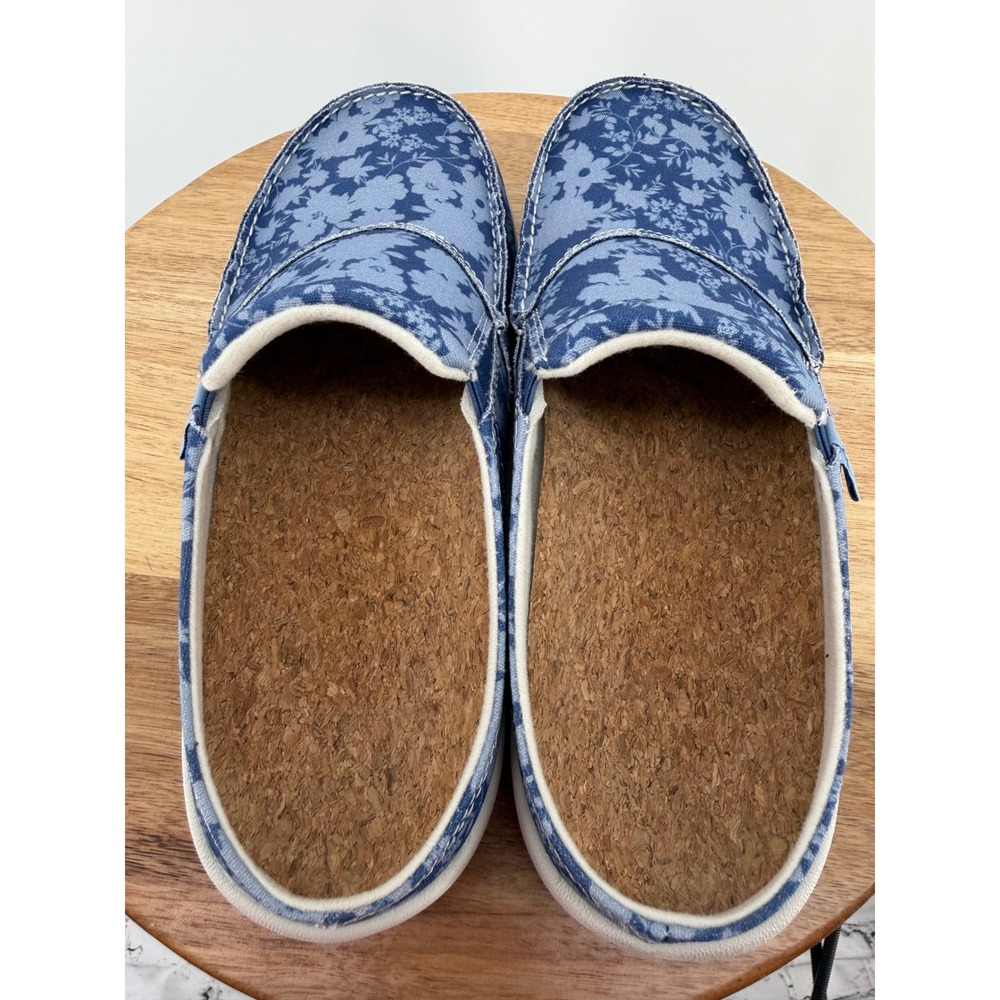 Spenco Siesta Floral Canvas Mules Blue Flower Orthotic Shoes Womens 7.5 B - Picture 11 of 12